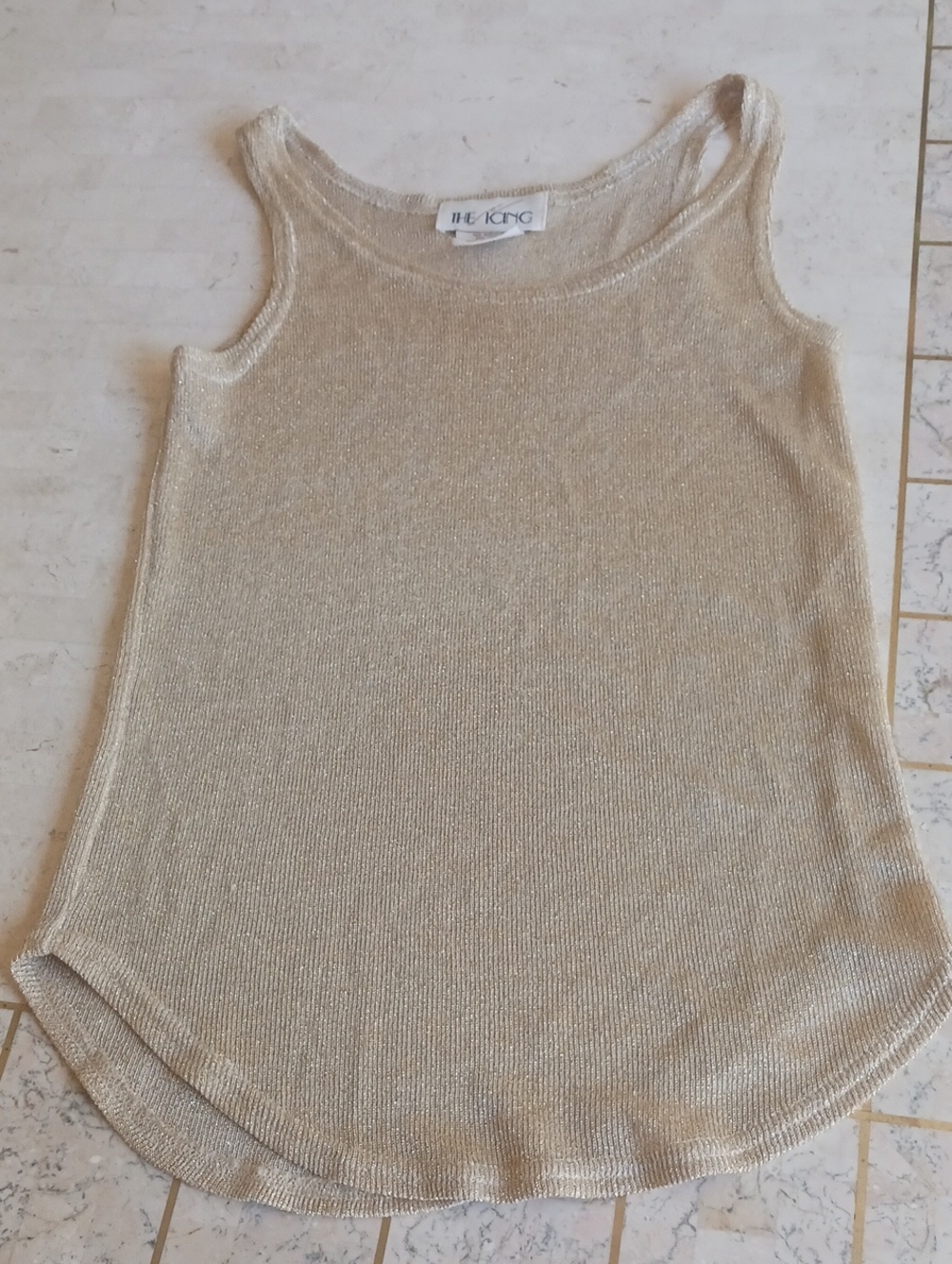 Vintage - Tank , gold metallic Lurex Shimmer Knit- from- The Icing...size S, New